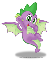 Size: 1600x1710 | Tagged: safe, artist:aleximusprime, imported from derpibooru, spike, dragon, molt down, looking at you, male, open mouth, simple background, smiling, solo, transparent background, vector, winged spike, wings