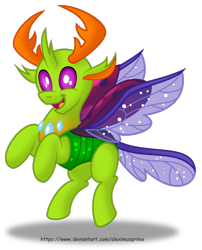 Size: 1600x1979 | Tagged: safe, artist:aleximusprime, imported from derpibooru, thorax, changedling, changeling, cute, king thorax, male, simple background, smiling, solo, thorabetes, transparent background, wings