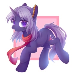 Size: 2000x2000 | Tagged: safe, artist:leafywind, imported from derpibooru, oc, oc only, pony, abstract background, clothes, colored pupils, female, looking at you, mare, open mouth, scarf, smiling, solo, starry eyes, wingding eyes
