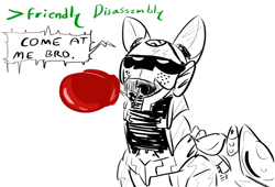 Size: 1108x753 | Tagged: safe, artist:testostepone, imported from derpibooru, oc, oc:runtime, pony, robot, robot pony, boxing glove, boxing gloves, come at me bro, female, greentext, text