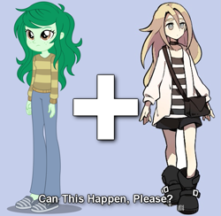 Size: 739x720 | Tagged: safe, imported from derpibooru, wallflower blush, equestria girls, equestria girls series, forgotten friendship, exploitable meme, make it happen, meme, rachel gardner, satsuriku no tenshi