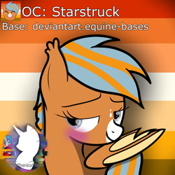 Size: 2000x2000 | Tagged: safe, artist:phenioxflame, artist:steamyart, imported from derpibooru, oc, oc only, oc:starstruck, pony, base used, bat wings, blushing, requested art, solo