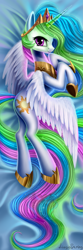 Size: 1667x5000 | Tagged: safe, artist:adagiostring, imported from derpibooru, princess celestia, alicorn, pony, body pillow, crown, female, looking at you, mare, peytral, regalia, solo