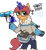 Size: 940x1030 | Tagged: safe, artist:nootaz, imported from derpibooru, oc, oc:game guard, semi-anthro, unicorn, clothes, cosplay, costume, glowing horn, magic, mei, mei (overwatch), overwatch, simple background, telekinesis, transparent background