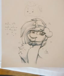 Size: 872x1024 | Tagged: safe, artist:loneless-art, imported from derpibooru, oc, oc only, oc:muffinkarton, pony, unicorn, bowtie, chest fluff, fanart, solo, traditional art