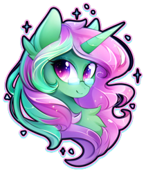 Size: 2069x2452 | Tagged: safe, artist:koveliana, imported from derpibooru, oc, oc only, oc:buggy code, pony, unicorn, digital art, female, glasses, high res, mare, simple background, solo, transparent background, ych bonus, ych result