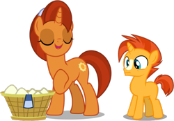 Size: 737x515 | Tagged: safe, artist:dashiesparkle, artist:dashiesparkle edit, artist:frownfactory, edit, editor:slayerbvc, imported from derpibooru, vector edit, stellar flare, sunburst, unicorn, the parent map, uncommon bond, basket, clothes, coat markings, colt, colt sunburst, female, laundry, male, mare, mother and son, raised hoof, scarf, simple background, sockless stellar flare, sockless sunburst, socks (coat marking), socks (coat markings), surprised, transparent background, vector, what a twist, wide eyes