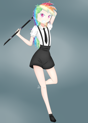 Size: 1600x2222 | Tagged: safe, artist:zoxriver503, imported from derpibooru, rainbow dash, human, female, houseki no kuni, humanized, land of the lustrous, solo