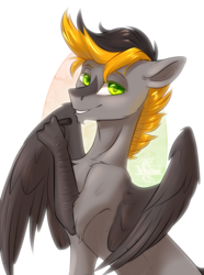 Size: 2148x2888 | Tagged: safe, artist:vincher, imported from derpibooru, oc, oc only, oc:digital import, hippogriff, looking at you, pen, solo, wacom pen