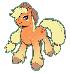 Size: 825x869 | Tagged: safe, artist:kittycoot, imported from derpibooru, applejack, earth pony, pony, female, mare, simple background, solo, white background