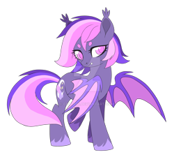 Size: 1024x922 | Tagged: safe, artist:centchi, imported from derpibooru, oc, oc only, oc:midnight mist, bat pony, pony, deviantart watermark, female, mare, obtrusive watermark, simple background, solo, transparent background, watermark