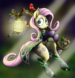 Size: 963x1000 | Tagged: safe, alternate version, artist:dfectivedvice, artist:sepiakeys, color edit, edit, imported from derpibooru, fluttershy, bird, pegasus, pony, cloak, clothes, colored, female, lantern, shoes, solo