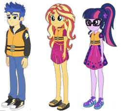 Size: 1606x1473 | Tagged: safe, artist:php77, deleted from derpibooru, editor:php77, imported from derpibooru, flash sentry, sci-twi, sunset shimmer, twilight sparkle, equestria girls, equestria girls series, the other side, shoes, simple background, sneakers, transparent background