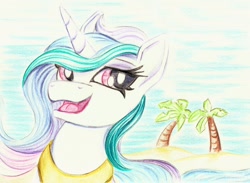 Size: 2224x1632 | Tagged: safe, artist:pedrohander, imported from derpibooru, princess celestia, alicorn, pony, female, solo, traditional art