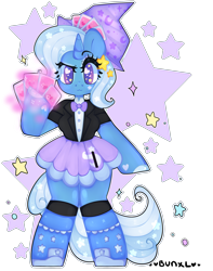 Size: 3000x3800 | Tagged: safe, artist:bunxl, imported from derpibooru, trixie, pony, semi-anthro, unicorn, :3, arm hooves, boots, card, clothes, cute, female, hat, shoes, simple background, skirt, socks, solo, transparent background, trixie's hat