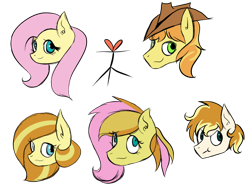 Size: 842x645 | Tagged: safe, artist:kikuthecupcake, imported from derpibooru, braeburn, fluttershy, braeshy, female, male, offspring, parent:braeburn, parent:fluttershy, parents:braeshy, shipping, simple background, straight, transparent background