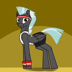 Size: 2000x2000 | Tagged: safe, artist:5oussn, artist:endelthepegasus, imported from derpibooru, thunderlane, pegasus, pony, clothes, looking at you, male, outfit, simple background, solo, sports, sporty style