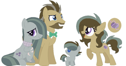 Size: 815x427 | Tagged: safe, artist:joystick12, artist:selenaede, imported from derpibooru, doctor whooves, marble pie, time turner, oc, oc:hourglass, oc:warp stone, base used, colt, doctormarble, female, filly, male, mare, shipping, simple background, smiling, stallion, straight, white background