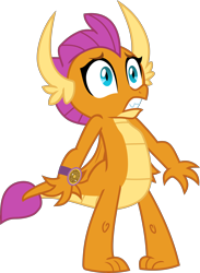 Size: 3760x5146 | Tagged: safe, artist:frownfactory, imported from derpibooru, smolder, dragon, a matter of principals, .svg available, dragoness, female, horns, scared, simple background, solo, svg, transparent background, vector, wings