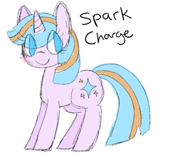 Size: 722x635 | Tagged: safe, artist:rose_stars, imported from derpibooru, oc, oc only, oc:spark charge, pony, unicorn, simple background