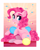 Size: 4969x6240 | Tagged: safe, artist:eiirine, artist:glastalinka, imported from derpibooru, pinkie pie, earth pony, pony, abstract background, absurd resolution, balloon, cute, diapinkes, ear fluff, female, looking at you, mare, open mouth, sitting, smiling, solo