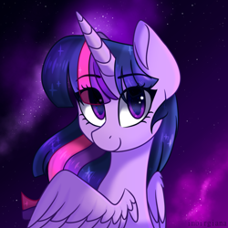 Size: 3000x3000 | Tagged: safe, artist:imbirgiana, imported from derpibooru, twilight sparkle, alicorn, pony, female, looking at you, mare, smiling, solo, twilight sparkle (alicorn)