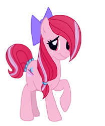 Size: 1024x1223 | Tagged: safe, artist:cianna200, imported from derpibooru, oc, oc only, oc:sugar pie, earth pony, pony, bow, female, filly, hair bow, offspring, parent:big macintosh, parent:fluttershy, parents:fluttermac, solo