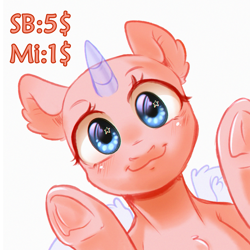 Size: 2300x2300 | Tagged: safe, artist:rizzych, imported from derpibooru, oc, oc only, pony, advertisement, commission, frog (hoof), icon, looking at you, money, paypal, peeking, sketch, solo, underhoof, your character here