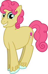 Size: 750x1150 | Tagged: safe, artist:amrasfelagund, deleted from derpibooru, imported from derpibooru, oc, oc only, oc:pinata apple, earth pony, pony, description is relevant, friendship is magic: the next generation, male, offspring, parent:big macintosh, parent:sugar belle, parents:sugarmac, simple background, solo, trans boy, trans male, transgender, transparent background