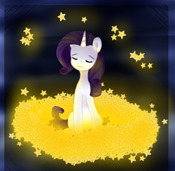 Size: 2324x2277 | Tagged: safe, artist:nagai-kida, imported from derpibooru, rarity, pony, unicorn, eyes closed, female, mare, solo, stars