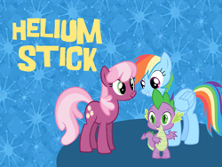 Size: 800x600 | Tagged: artist needed, safe, edit, imported from derpibooru, cheerilee, rainbow dash, spike, family fun activity, title card, veggietales