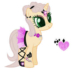 Size: 365x366 | Tagged: safe, artist:bluemoondiancie, artist:lavaroses, artist:melodysweetheart, imported from derpibooru, oc, oc only, oc:pastel goth (ice1517), pony, unicorn, icey-verse, base used, choker, clothes, ear piercing, earring, female, fishnets, goth, heart, horn ring, jewelry, magical lesbian spawn, mare, miniskirt, offspring, parent:lily lace, parent:sunshine smiles, parents:sunlace, pastel goth, piercing, shoes, simple background, skirt, solo, tattoo, white background