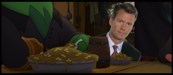 Size: 1836x799 | Tagged: safe, edit, edited screencap, imported from derpibooru, screencap, boyle, human, parrot pirates, my little pony: the movie, chris hansen, meme, pirate