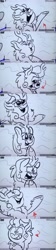 Size: 1280x5760 | Tagged: safe, edit, edited screencap, imported from derpibooru, screencap, applejack, autumn blaze, kirin, sounds of silence, animatic, awwtumn blaze, cute, excited, faic, female, grayscale, kirinbetes, monochrome, solo