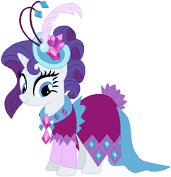 Size: 480x495 | Tagged: safe, artist:featherfury, artist:selenaede, imported from derpibooru, rarity, pony, unicorn, make new friends but keep discord, base used, clothes, dress, female, hat, mare, simple background, solo, story included, vector, white background