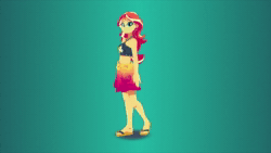 Size: 1918x1080 | Tagged: safe, artist:silverhd2, artist:xelabo, imported from derpibooru, sunset shimmer, equestria girls, equestria girls series, 3d, animated, beach, belly button, cel shading, clothes, craft, feet, female, flip-flops, looking at you, maya, midriff, model, no sound, sandals, sarong, sculpture, solo, swimsuit, webm, zbrush