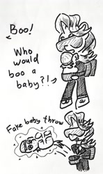 Size: 2158x3656 | Tagged: safe, artist:shoeunit, imported from derpibooru, starlight glimmer, pony, unicorn, clothes, dialogue, doll, female, mare, solo, suit, sunglasses, the miz, toy, wwe