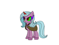 Size: 2048x1536 | Tagged: safe, artist:chanyhuman, idw, imported from derpibooru, radiant hope, pony, umbrum, unicorn, alicorn amulet, cloak, clothes, dark magic, duchess hope, female, magic, mare, simple background, solo, sombra eyes, sombra horn, story included, white background