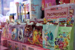 Size: 5184x3456 | Tagged: safe, imported from derpibooru, photographer:parnkung, applejack, fluttershy, pinkie pie, princess celestia, rainbow dash, rarity, twilight sparkle, twilight sparkle (alicorn), alicorn, my little pony: the movie, cosmetics, irl, mane six, mille, my little pony logo, photo, stock vector, thai, thailand