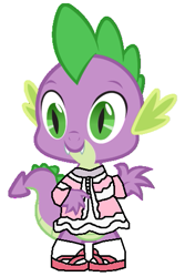 Size: 339x508 | Tagged: safe, artist:logan jones, imported from derpibooru, spike, dragon, 1000 hours in ms paint, clothes, cosplay, costume, crossdressing, cute, kanna kamui, male, miss kobayashi's dragon maid