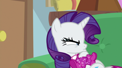 Size: 1280x720 | Tagged: safe, imported from derpibooru, screencap, rarity, pony, unicorn, the end in friend, boots, crossed hooves, female, glitter boots, mare, pouting, shoes, solo, starlight's office