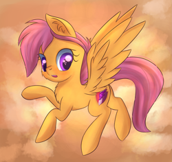 Size: 2083x1966 | Tagged: safe, artist:brok-enwings, imported from derpibooru, scootaloo, pegasus, pony, blushing, cutie mark, female, filly, flying, solo, the cmc's cutie marks