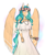 Size: 2508x3024 | Tagged: safe, artist:askbubblelee, imported from derpibooru, oc, oc only, oc:willow breeze, anthro, pegasus, anthro oc, beautiful, bride, clothes, dress, female, floral head wreath, flower, freckles, mare, simple background, smiling, solo, wedding dress, white background, wing freckles