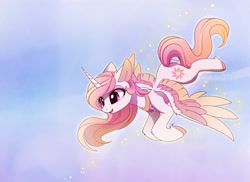 Size: 2478x1807 | Tagged: safe, artist:magnaluna, imported from derpibooru, princess celestia, alicorn, pony, cute, cutelestia, cutie mark, female, flying, horn, mare, peytral, smiling, solo, spread wings, wings