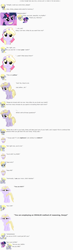 Size: 855x2923 | Tagged: safe, artist:dziadek1990, imported from derpibooru, derpy hooves, dinky hooves, twilight sparkle, body swap, conversation, cute, emote story, emotes, laughing, reddit, slice of life, teeth, text