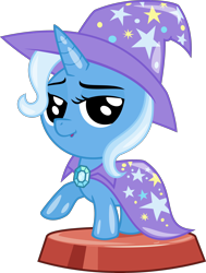 Size: 2528x3348 | Tagged: safe, artist:phucknuckl, imported from derpibooru, part of a set, trixie, pony, unicorn, my little pocket ponies, my little pony pocket ponies, cape, clothes, cute, diatrixes, female, hat, ios game, looking at you, mare, pocket ponies, simple background, transparent background