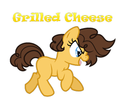 Size: 838x682 | Tagged: safe, artist:andy-hazards, artist:hazardous-andy, imported from derpibooru, oc, oc only, oc:grilled cheese, earth pony, pony, base used, blank flank, female, filly, offspring, parent:cheese sandwich, parent:pinkie pie, parents:cheesepie, running, simple background, solo, transparent background