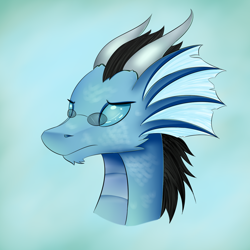 Size: 1250x1250 | Tagged: safe, artist:lunar froxy, imported from derpibooru, oc, oc only, oc:azaroth, dragon, bust, commission, portrait, solo