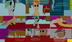 Size: 3648x2112 | Tagged: safe, artist:mellowbomb, imported from derpibooru, rainbow dash, scootaloo, oc, oc:closingrain, comic:calamity fateful, 1000 hours in ms paint, dialogue