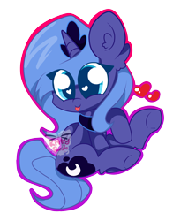 Size: 3024x3864 | Tagged: safe, artist:kittyrosie, imported from derpibooru, princess luna, alicorn, pony, crown, cute, female, heart, heart eyes, jewelry, lunabetes, mare, regalia, simple background, solo, transparent background, wingding eyes